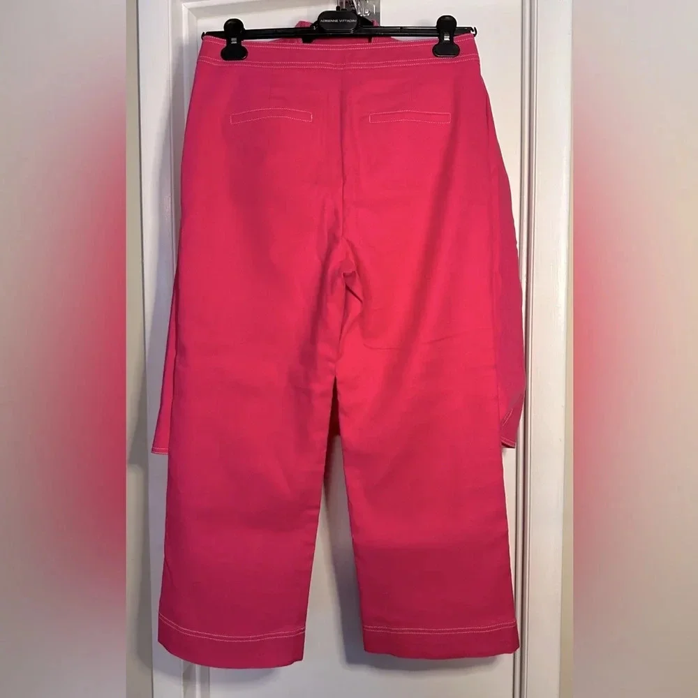 J Crew NWT Blazer (10) & NWOT Pants (8) Fuchsia Pink Stretch Linen